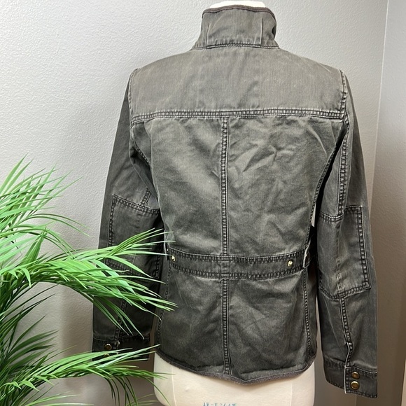 J. Crew Relaxed Boyfriend Jacket XS Dark Green Utility Field Coat 100% Cotton - Picture 3 of 15